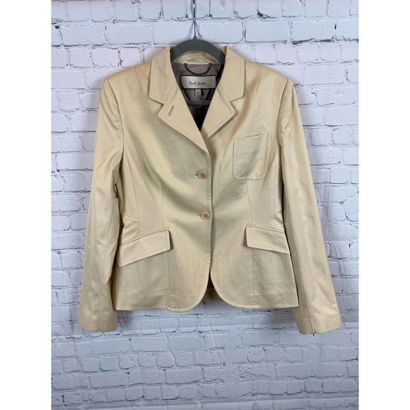 PAUL SMITH women cream ivory half-lined classic jacket skirt suit size 44 8 NWOT - Picture 2 of 16